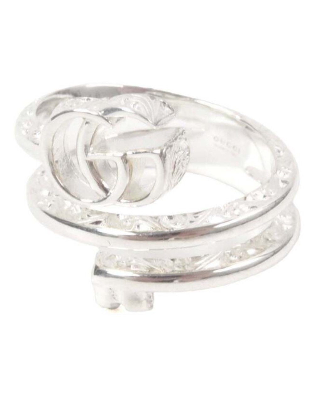 Gucci Sterling Silver Double G Wrap Ring